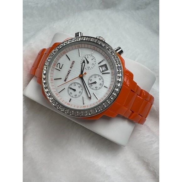 Michael Kors Chunky Orange Watch MK-5119 Crystal Bezel Chronograph Quartz main image 15